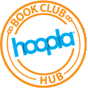 circular logo for Hoopla Book Club Hub