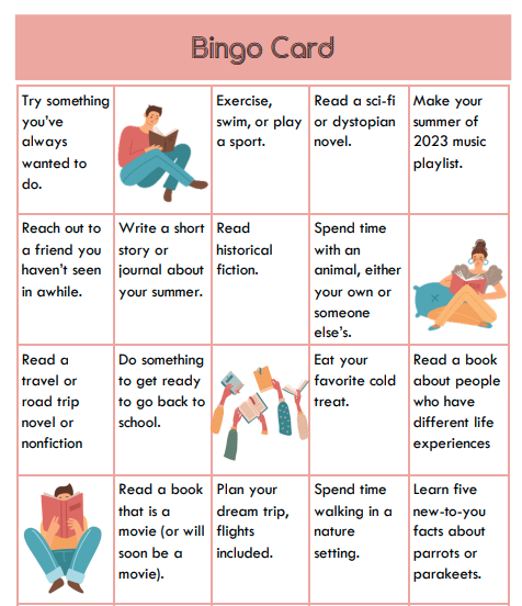 preview of bingo card for teens