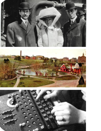 Images of Dayton history: Wright family, Soldiers Home, Enigma machine.