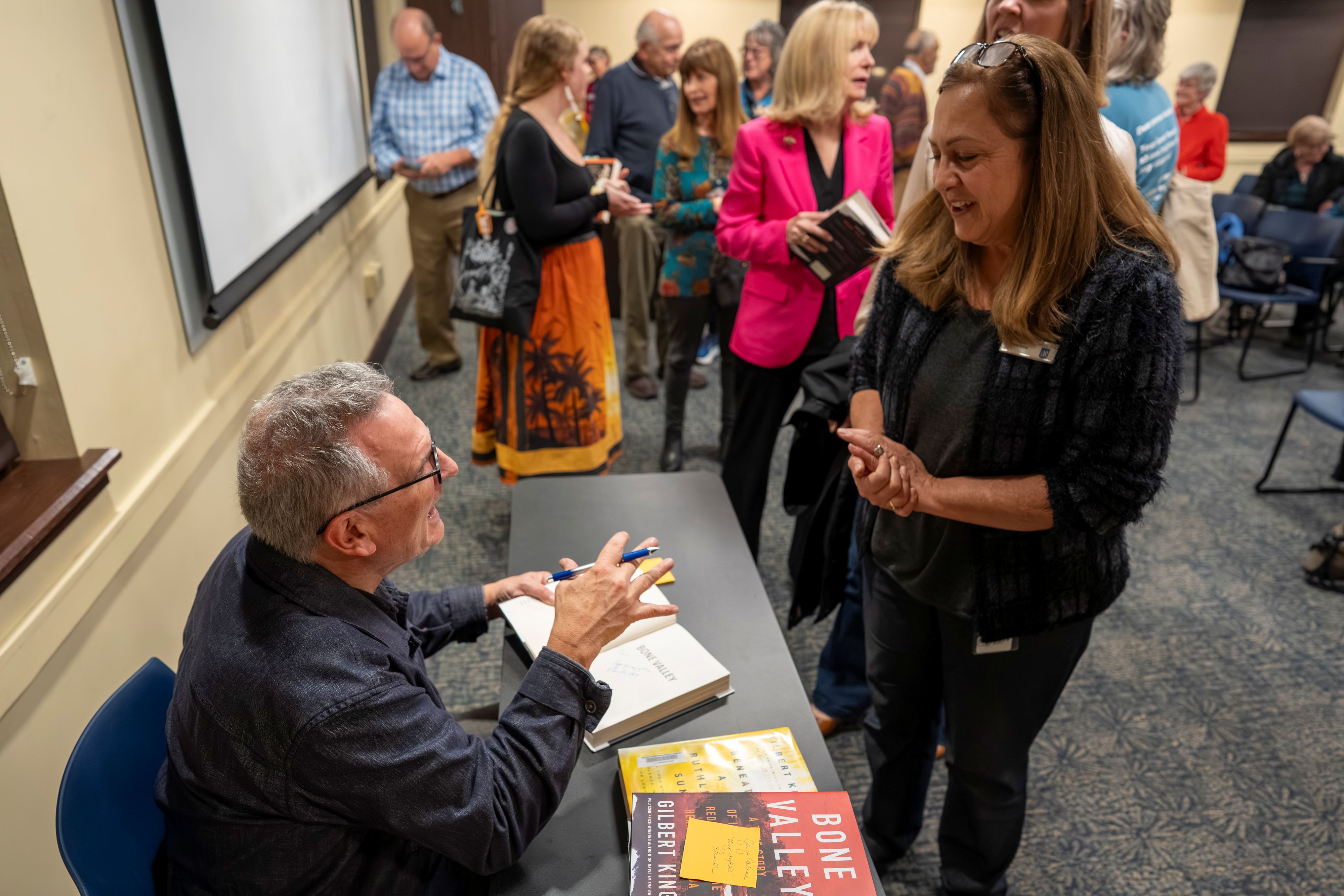 Gilbert King book signing at Dayton Literary Peace Prize author talk at Wright Library (2025)