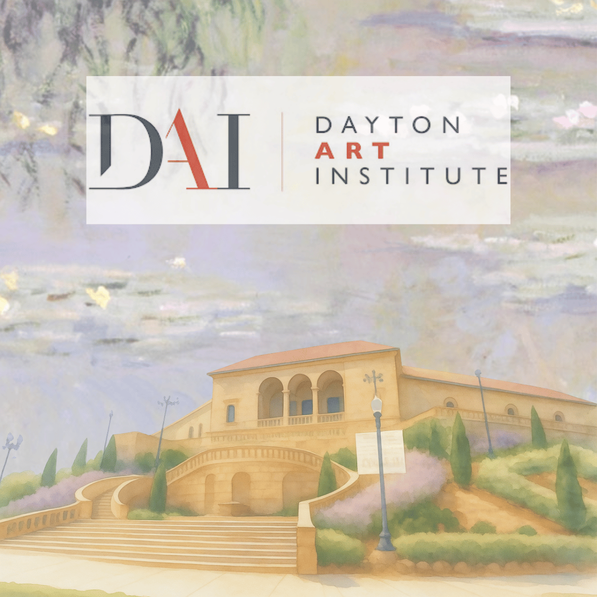 Painterly view of the Dayton Art Institute