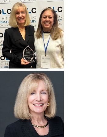 Wright Library Board Member, Lu Ann Stanley, wins Ohio Library Association Local Library Champion Award.