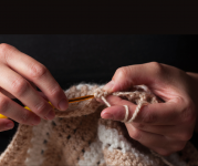 hands crocheting