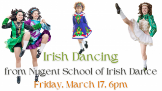 four Irish dancers prancing