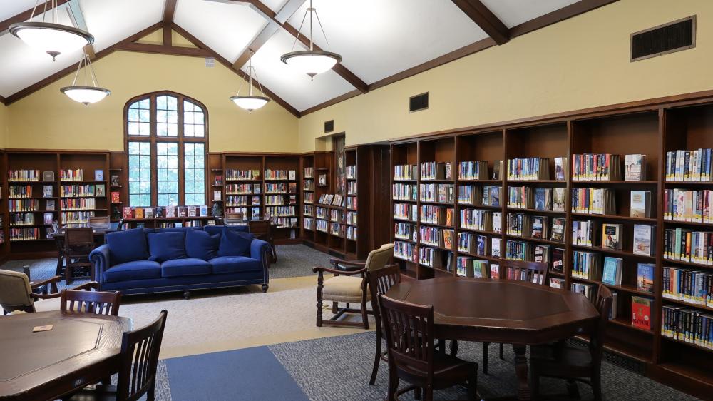 South Reading room of Wright Library's large print collection