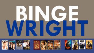 binge wright logo with thumbnail photos of dvd groupings like indiana Jones collection