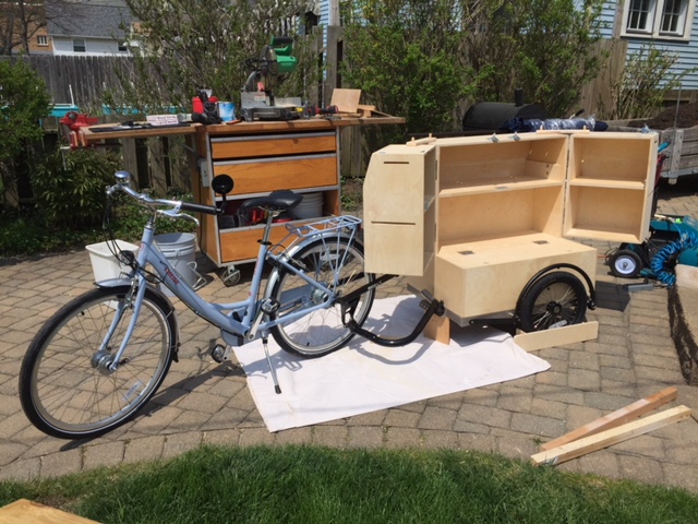 Book Peddler cabinet building in progress