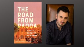 book cover and picture of the author The road from Raqqa