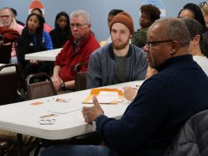 participants at the Racial Wealth Gap simulation