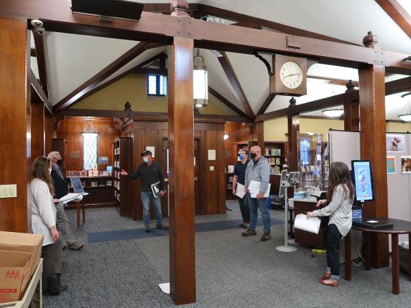 A team planning for patron safety in the library