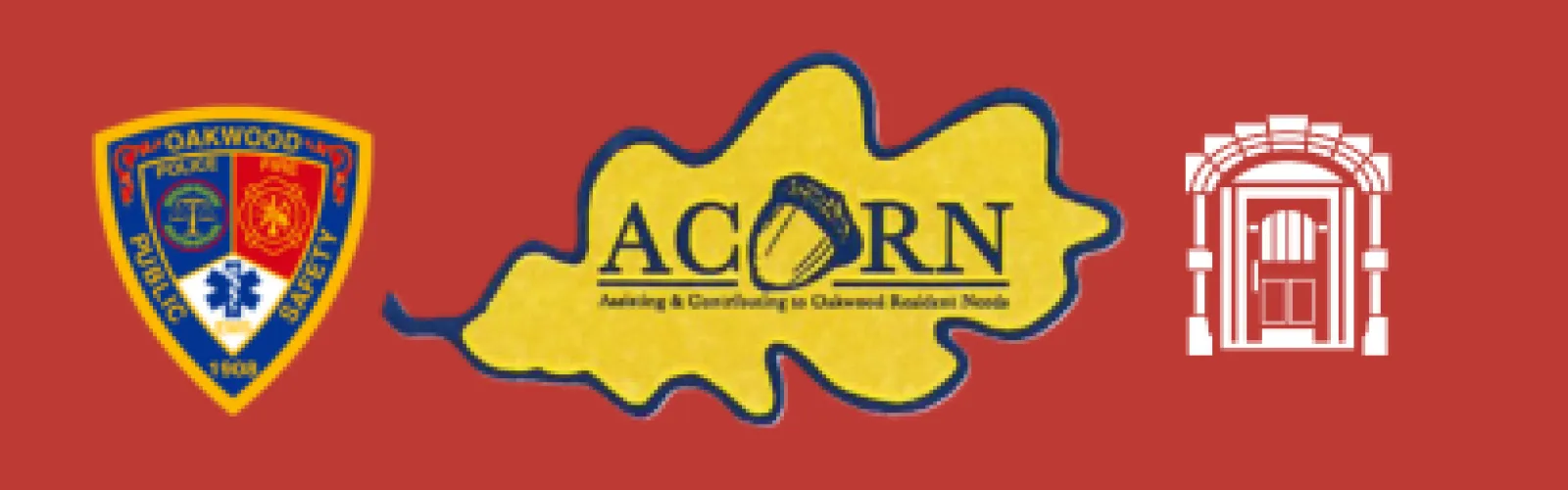 Oakwood Public Safety and Wright Library support the ACORN program.