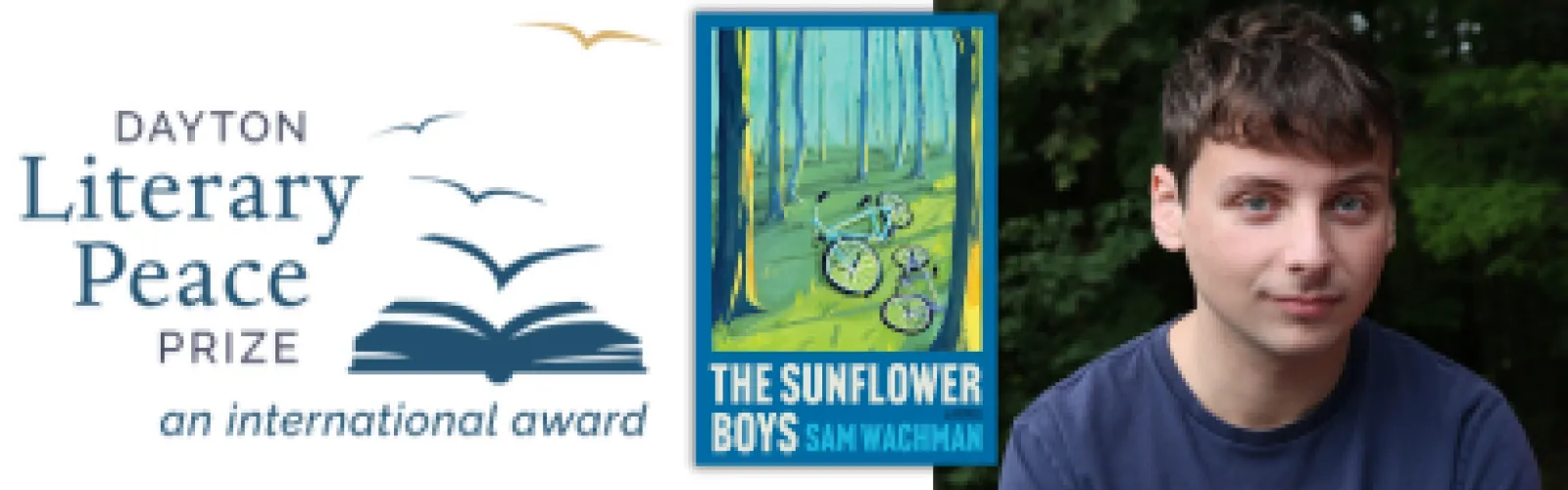 Sam Wachman, author of "The Sunflower Boys" to speak at Wright Library on November 6, 2026. He is the DLPP 2026 Fiction winner.