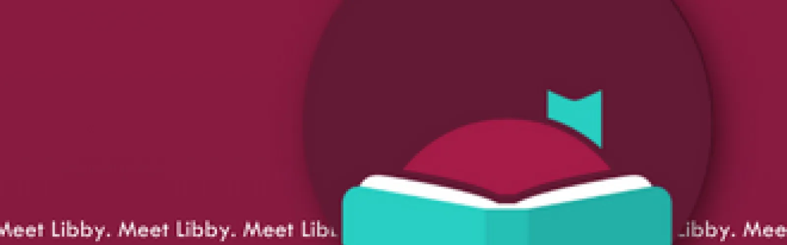 Libby logo with tiny text repeated: Meet Libby.