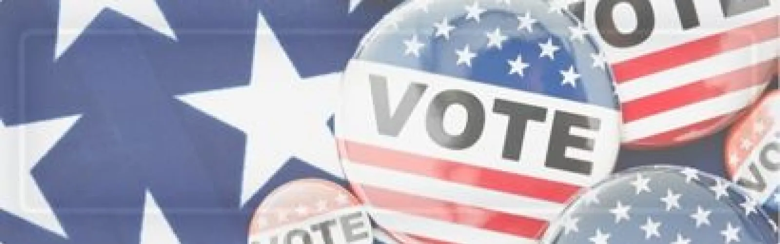 Voting badges on a stars & stripes background
